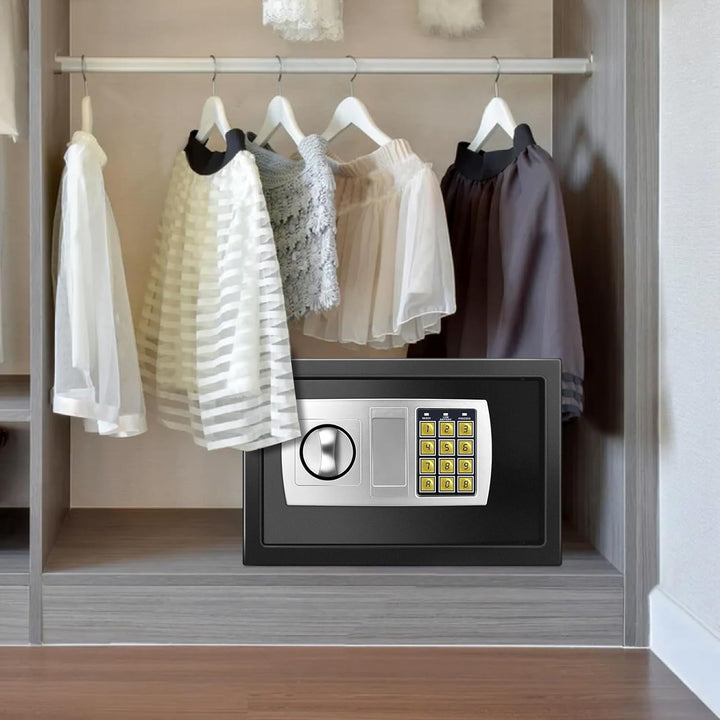 Tresor Feuerfest Wasserdicht,Mini Tresor Mit Zahlencode，Schranksafe，Mit Notschlüssel Home Office Saf