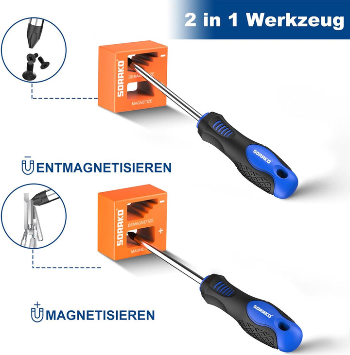 SORAKO Schraubendreher Set, 51PCS Feinmechaniker Schraubendreher Set Magnetisch für Heimwerk, Renovi