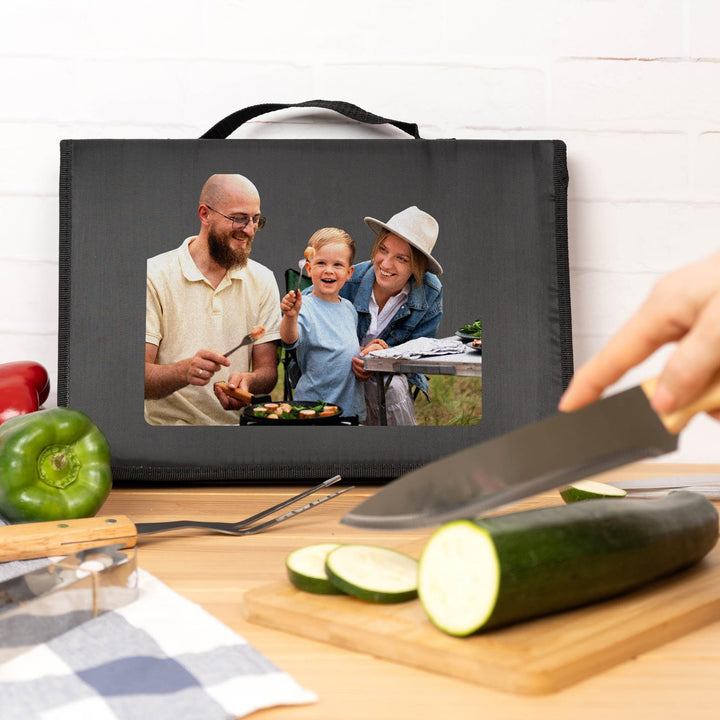 Wanapix | Personalisiertes BBQ-Set | Enthält 6 Ubehörteile (2 Messer, Schärfer, Tranchiermesser,Zang