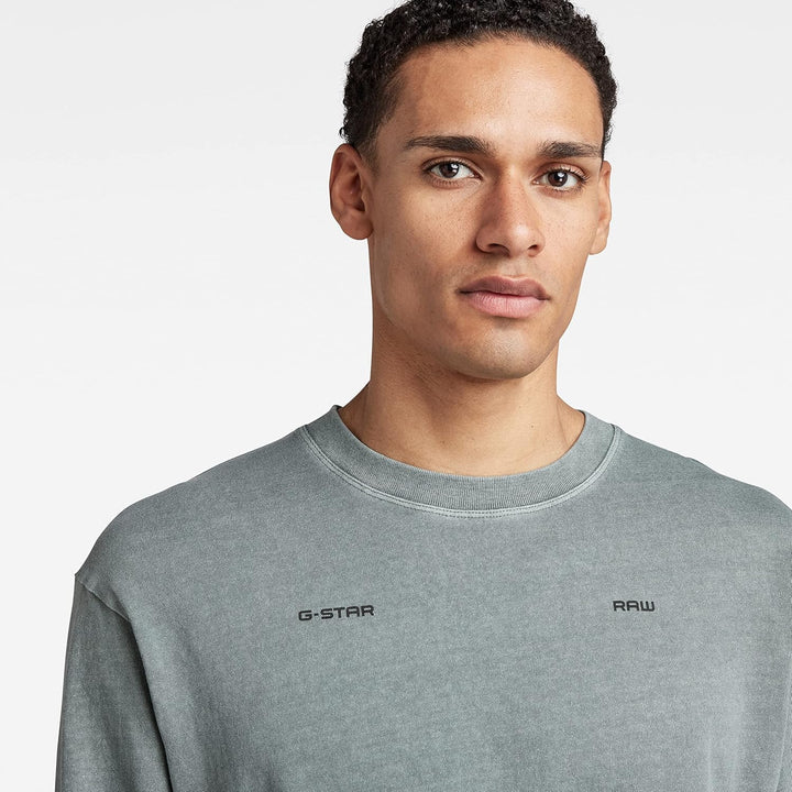G-STAR Herren Back Typography Boxy T-Shirts XS Grün (Grey Moss Gd D22384-c756-d538), XS Grün (Grey M