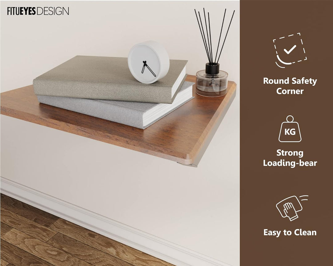 FITUEYES Design Multimedia Wandregal, Schweberegal aus Holz & Metall, HiFi Rack für TV Komponenten D