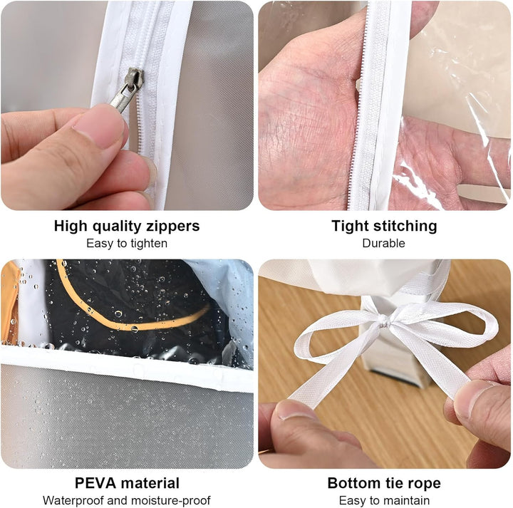 6ft Transparente Kleiderstange Stabile Schutzhülle mit Reissverschluss Klare Schutzhülle mit Reissve