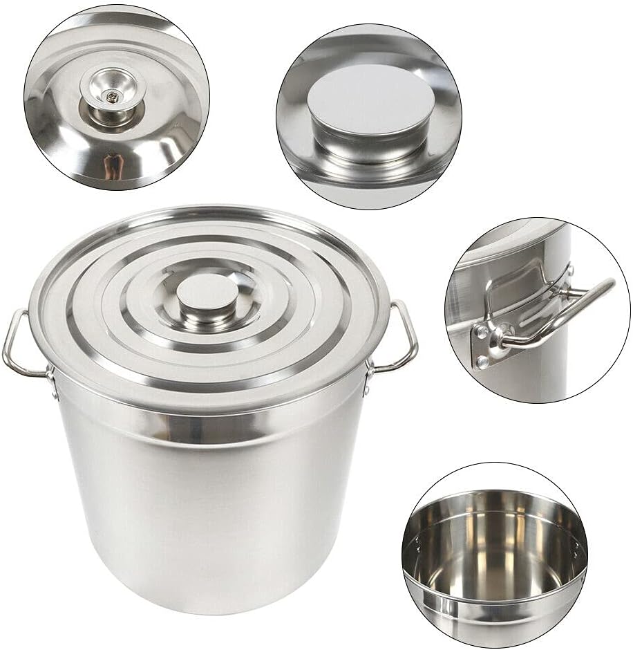 Kochtopf Suppentopf mit Deckel 35/50/70 Liter Gulaschkessel Campingkochtopf Edelstahl Topf Kochtopf,