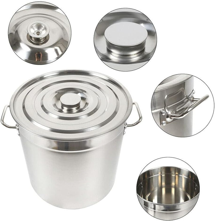Kochtopf Suppentopf mit Deckel 35/50/70 Liter Gulaschkessel Campingkochtopf Edelstahl Topf Kochtopf,