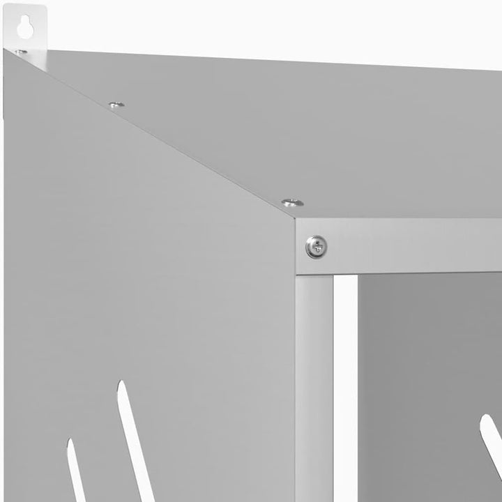 Hühner-Nistkasten aus verzinktem Metall mit 4 Fächern, 54 x 79 x 109,5 cm, mit Sitzstange, Belüftung