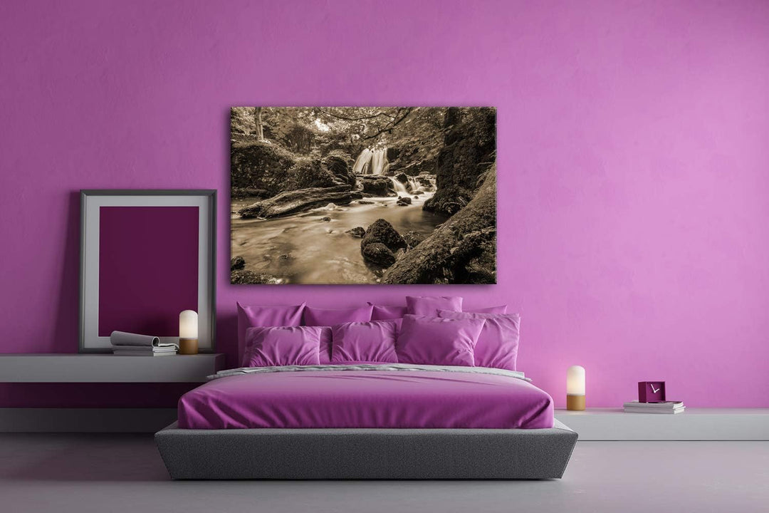 deyoli Flusslauf im Dschungel Format: 60x40 Effekt: Sepia als Leinwand, Motiv fertig gerahmt auf Ech