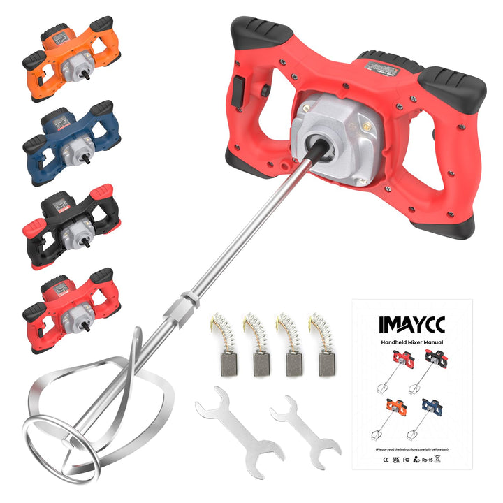 IMAYCC Mörtelrührer, 2100W Betonmischer, Rührwerk Beton with 6 Speed, Quirl Mörtelrührer m14, Rührge