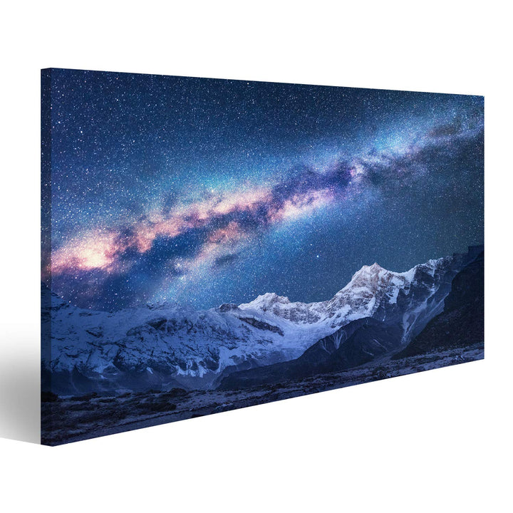 islandburner Bild Bilder auf Leinwand Raum. Milchstrasse und Berge. Fantastische Ansicht mit Bergen