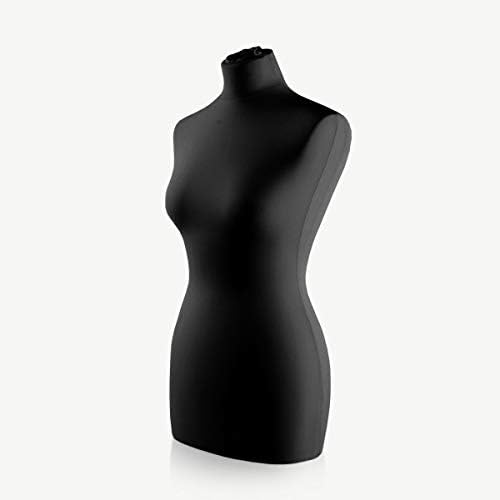 LUCCESI Schneiderpuppe | Grössen S - XL (Female Torso Size: M/L (38-40) | Bezug schwarz | Standfuss