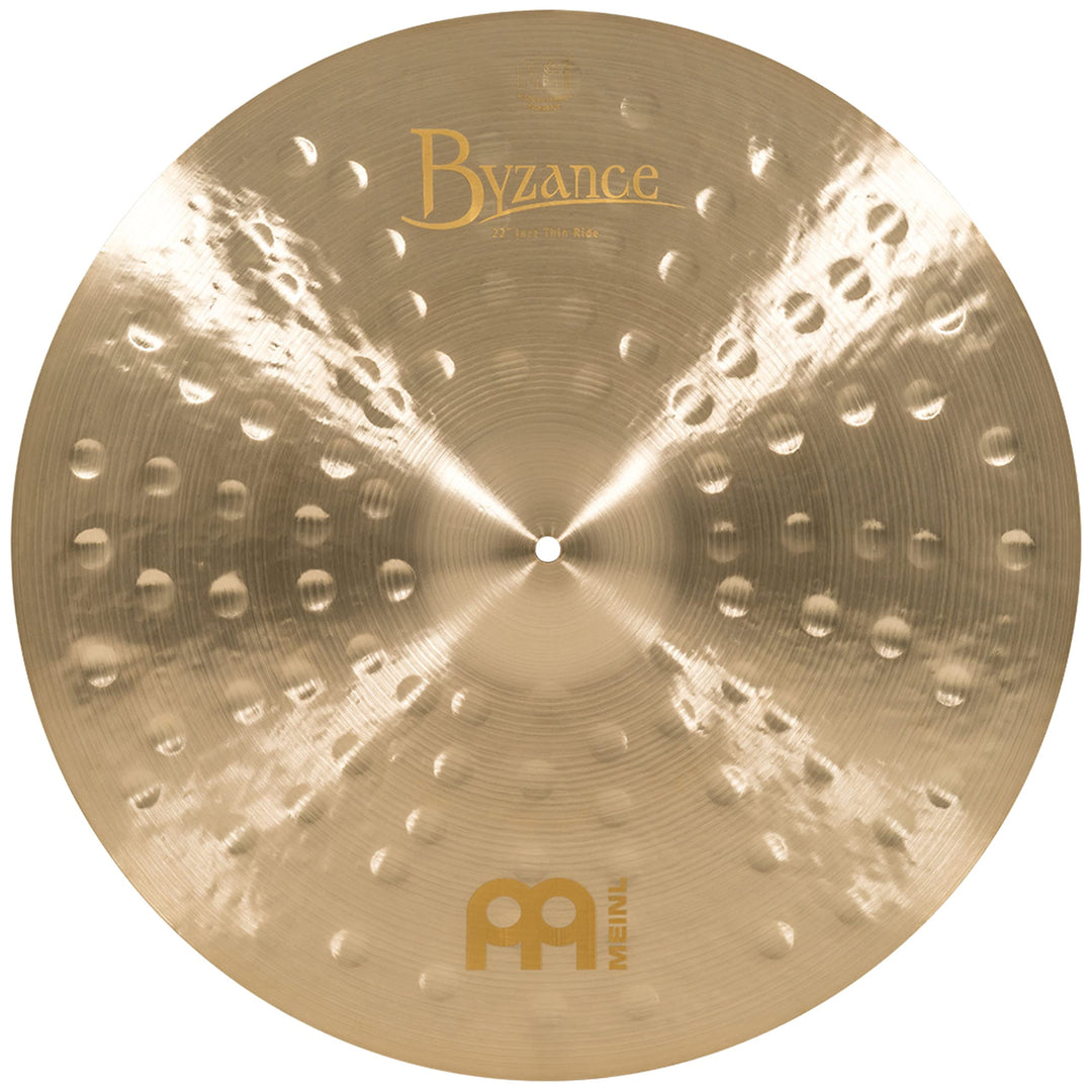 Meinl Cymbals Byzance Jazz Ride Thin 22 Zoll (Video) Schlagzeug Becken (55,88cm) B20 Bronze, Traditi