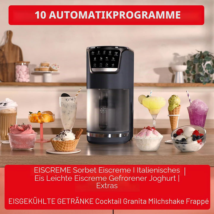 Moulinex Dolci, Eismaschine, 10 Programme, automatische Reinigung, 1-Step Perfector-Technologie, MJ6