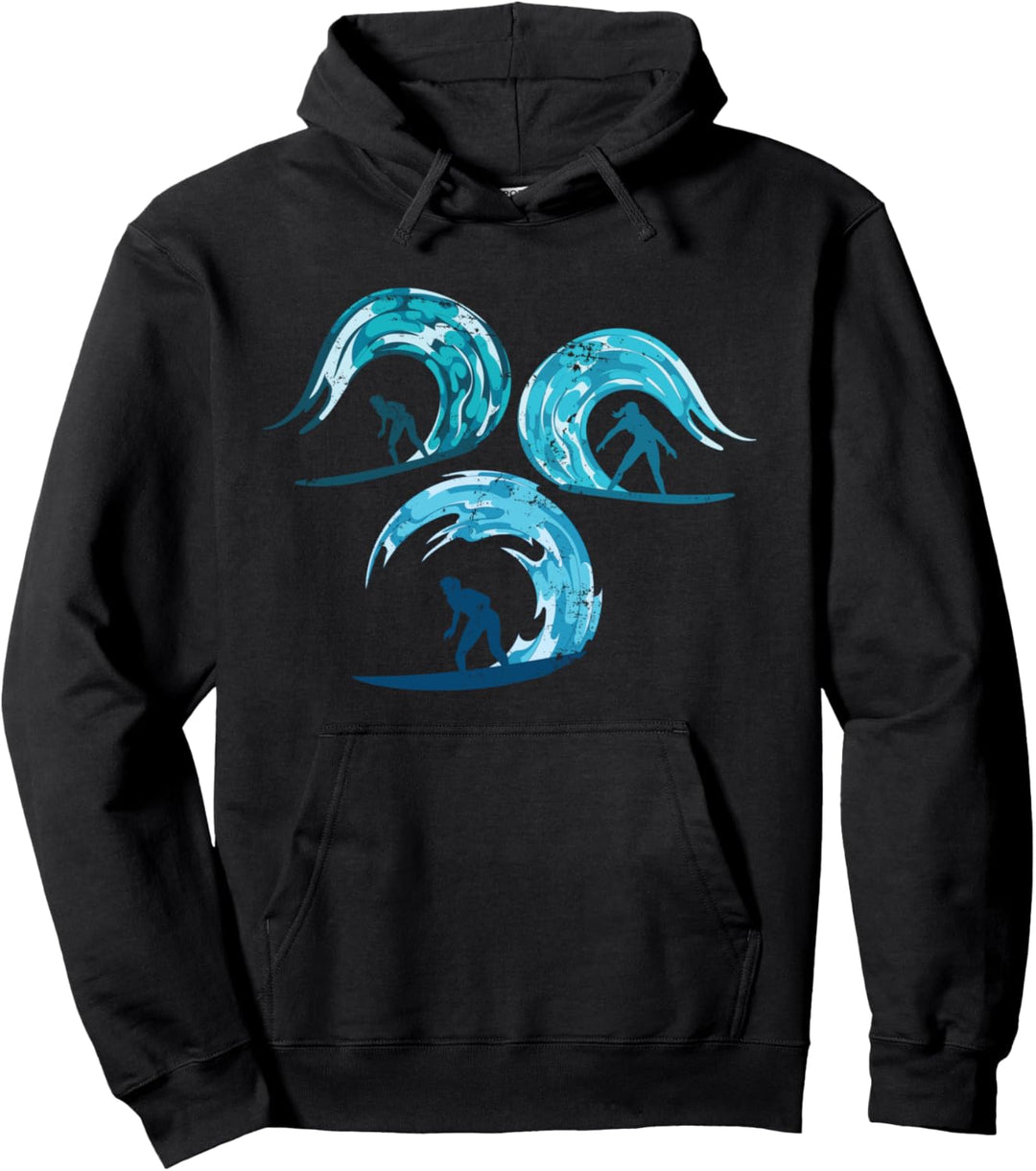 Wellen Surfen Surfbrett Hobby Surfer Wassersport Surfing Pullover Hoodie