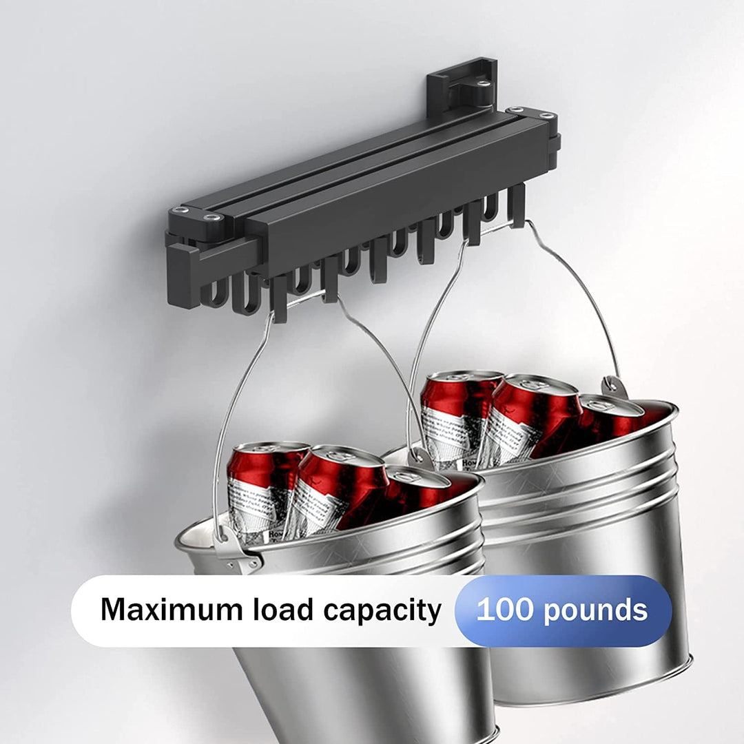 Honeyhouse Einziehbar Wandmontage Wäscheständer, Faltbar Einziehbar Drehbar Kleiderständer mit 18 Ha