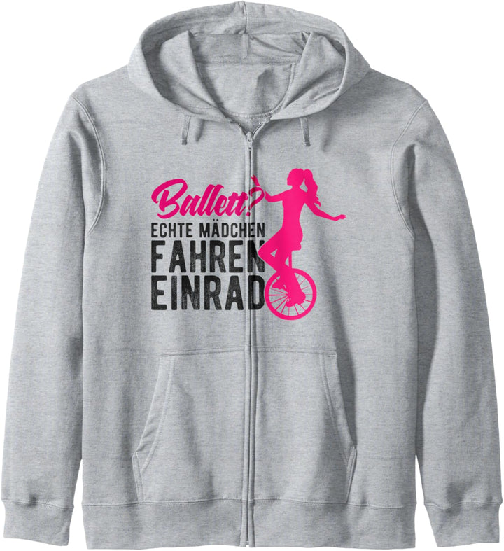 Echte Mädchen fahren Einrad Kapuzenjacke