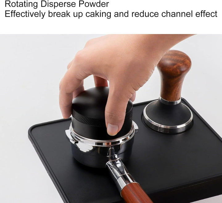 Espresso Nadel Verteiler, Edelstahl kaffeeverteiler mit Verstellbarer Tiefe und Sockel Espresso Vert