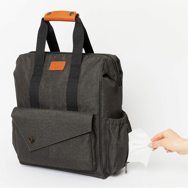 Baby Wickelrucksack I Wickeltasche mit Wickelunterlage I Wasserabweisend I 12 Fächer ca. 28 Liter I