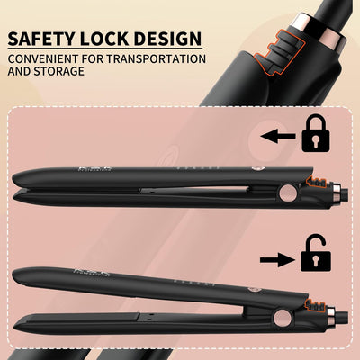 K&K 2 in 1 Glätteisen Locken und Glätten, 20s Schnellaufheizung, Titanplatten Ionen Haarglätter für