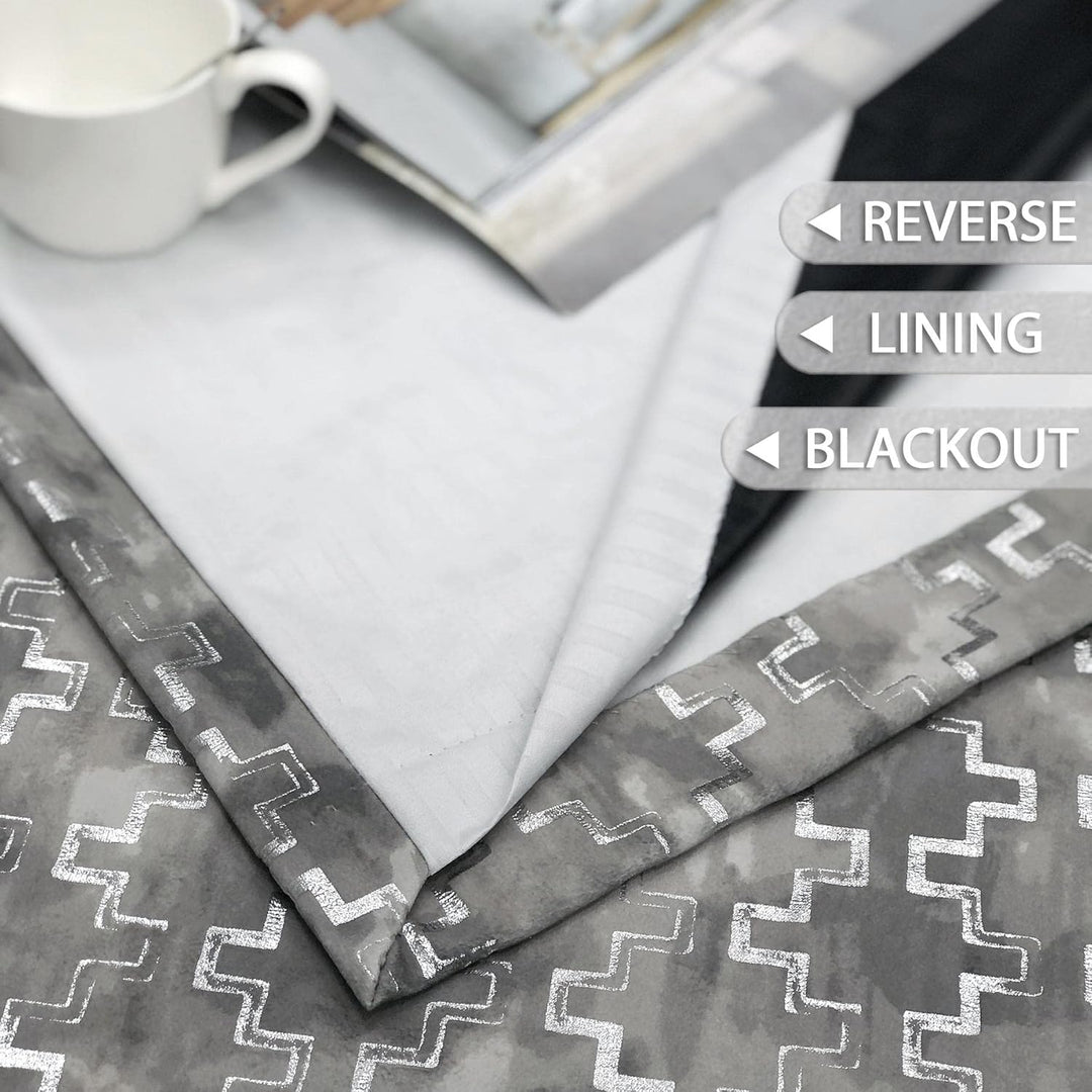 always4u 100% Blickdicht Vorhang Elegante Gardinen mit Muster Verdunkelung Schallschutz Thermogardin