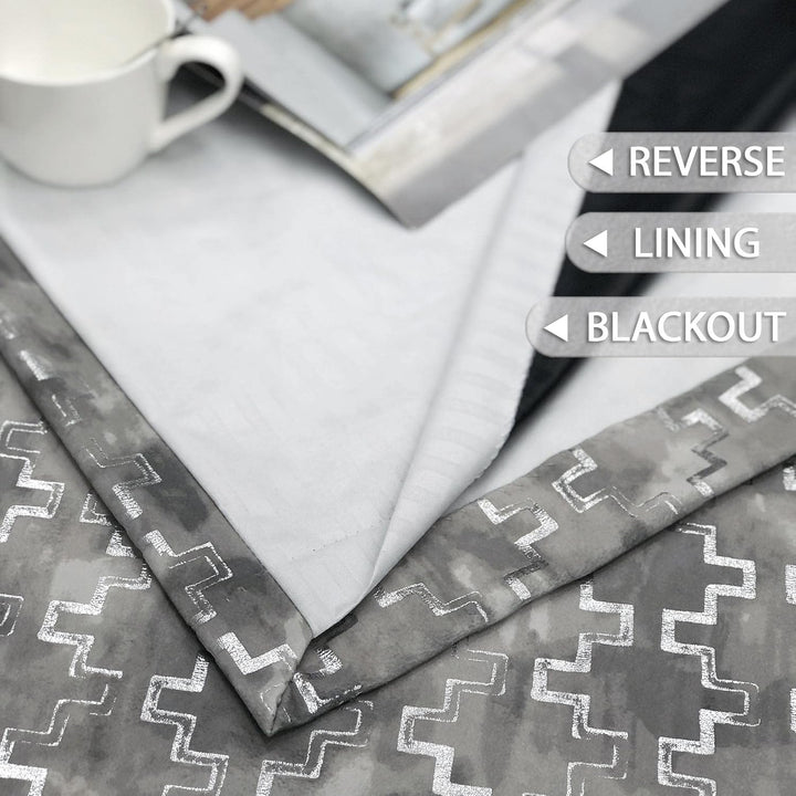 always4u 100% Blickdicht Vorhang Elegante Gardinen mit Muster Verdunkelung Schallschutz Thermogardin