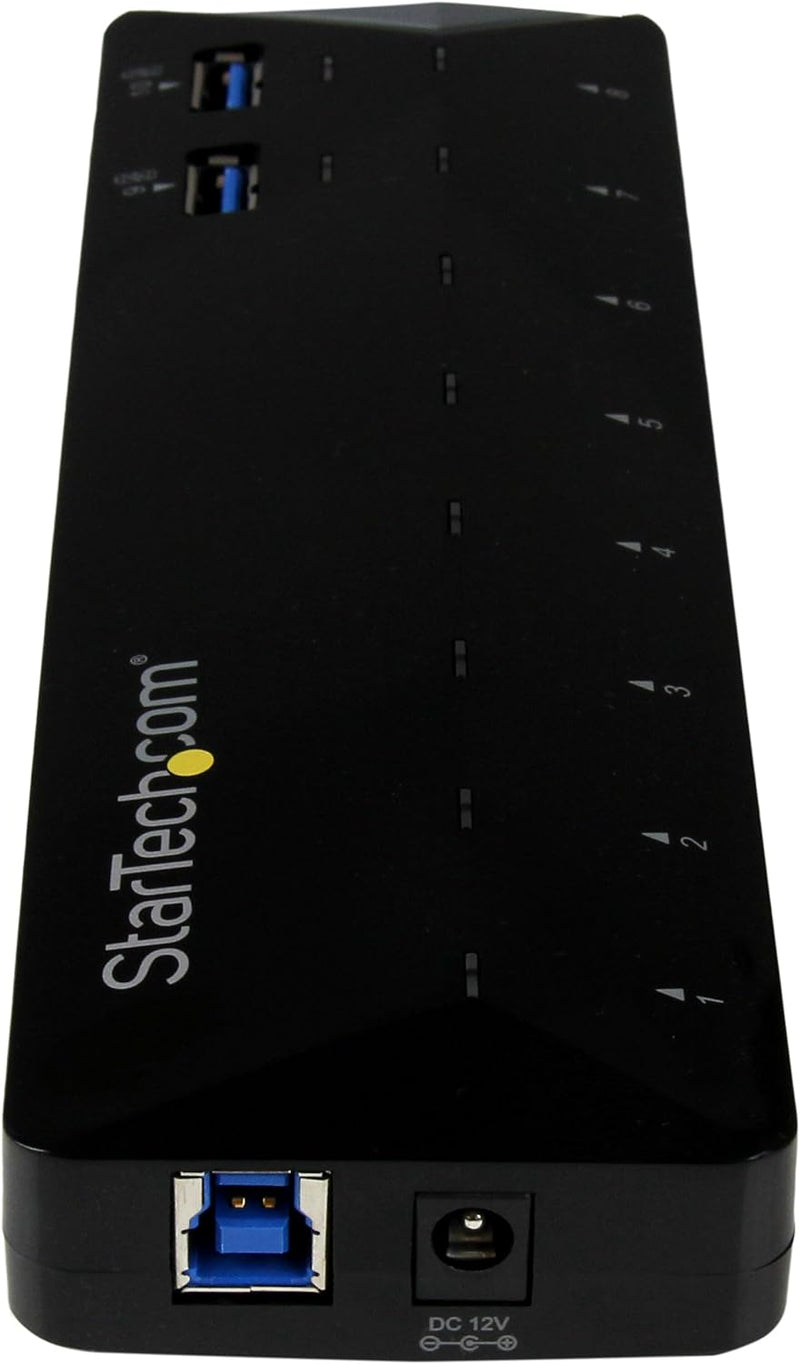 StarTech.com 10 Port USB 3.0 Hub mit Lade- und Sync Port - 2 x 1,5A Ports - Desktop Hub und Schnelll