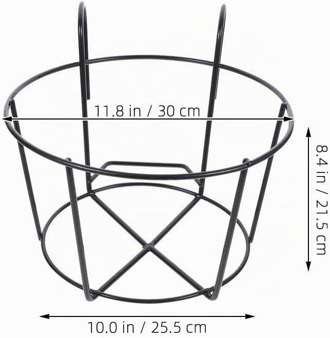 YARNOW 2er Set Blumentopfhalter Hängend für Balkon Geländer Metall Pflanzkorb Schwarz Eisen Pflanzen