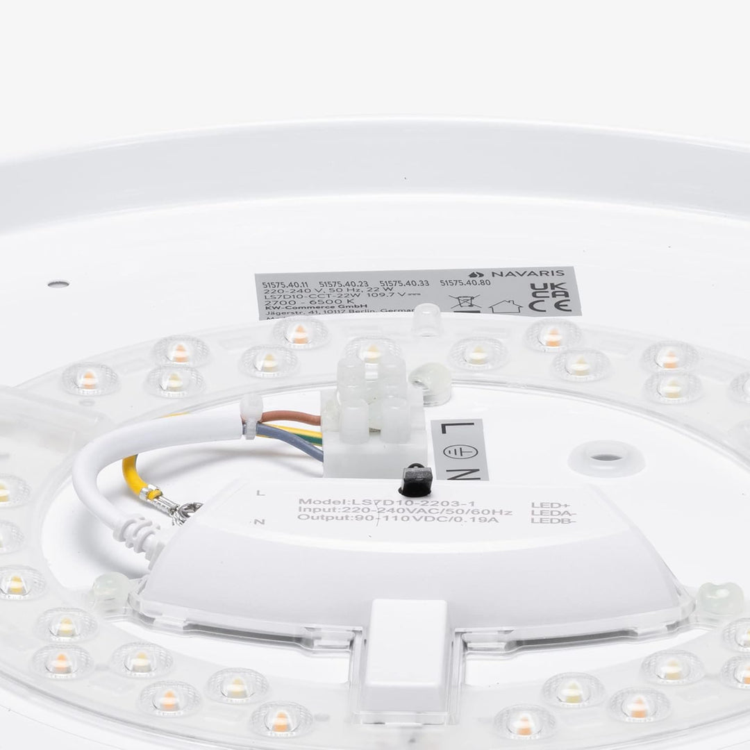 Navaris LED Deckenleuchte rund mit Sterneneffekt - dimmbar mit Fernbedienung - verstellbare Farbtemp