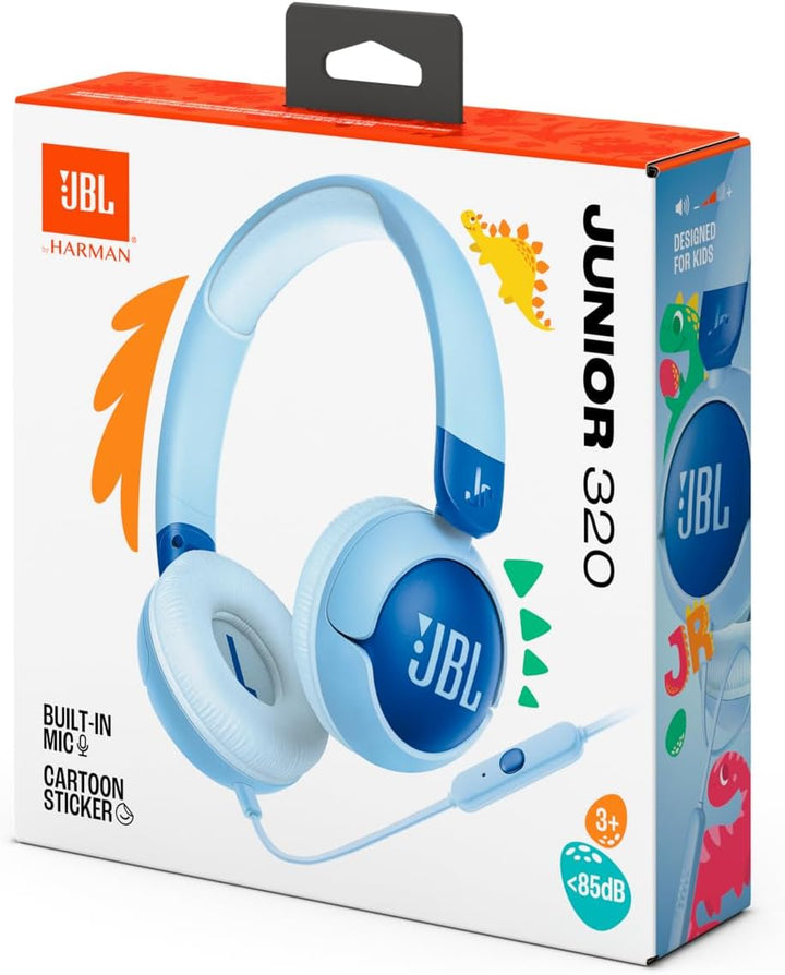 JBL Junior 320, On-Ear-Kopfhörer mit Kabel und eingebautem Mikrofon für Kinder, JBL Safe Sound, nied