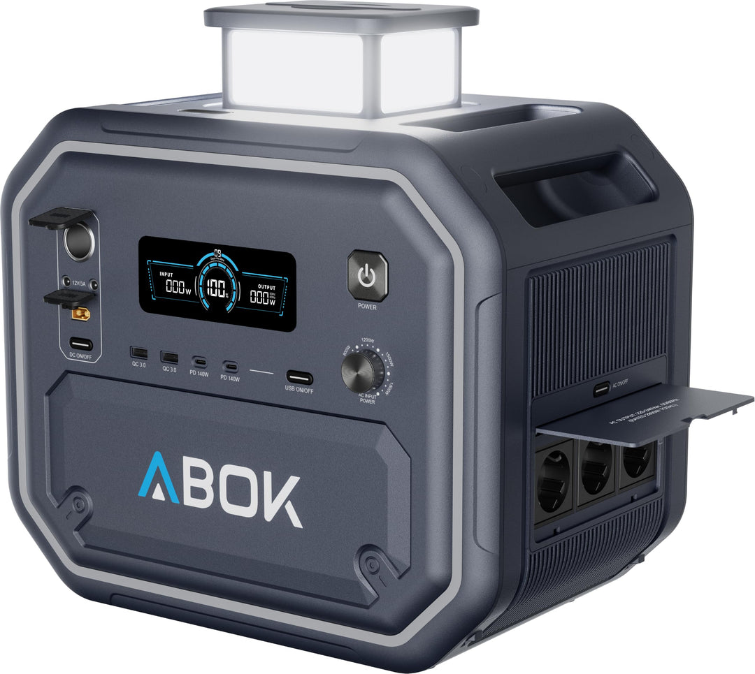 ABOK Ark2500 Tragbare Powerstation, 2160Wh LiFePO4, 2500W AC, USV &amp; App, Solargenerator mit AC+Solar