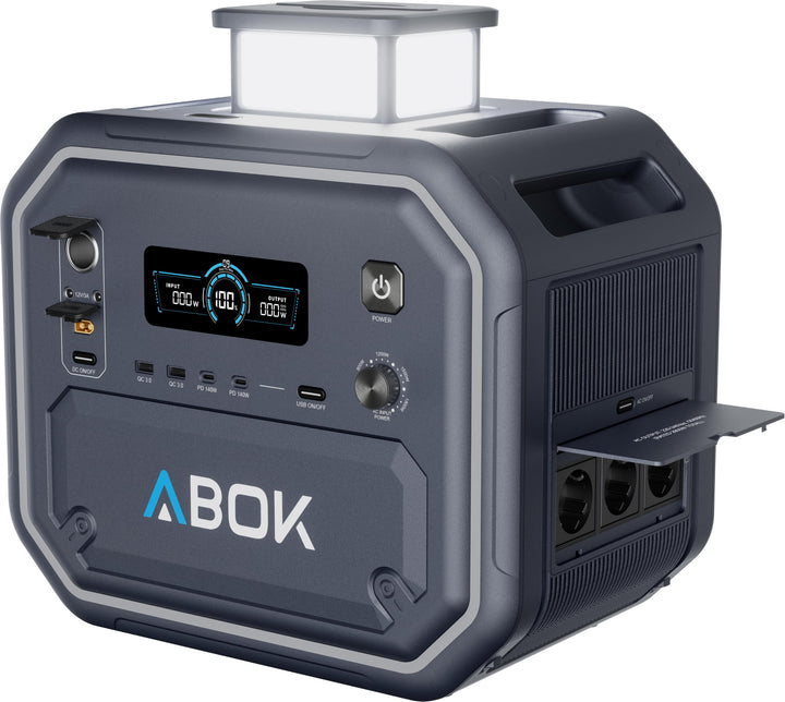 ABOK Ark2500 Tragbare Powerstation, 2160Wh LiFePO4, 2500W AC, USV &amp; App, Solargenerator mit AC+Solar