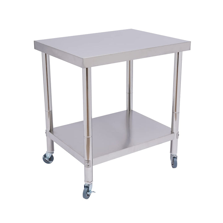 Servierwagen Grosser 2-Tier 76*6 *85 cm Edelstahl Gebrauchswagen Küchenwagen mit 4 Rädern und Bremse