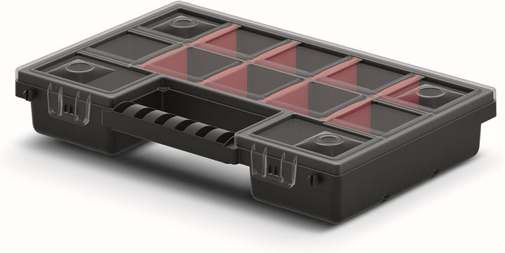 Mivos Doppelseitig Sortimentskasten 12” für Zubehör und Kleinteile - 2 seitig Sortimentsbox 287 x 18