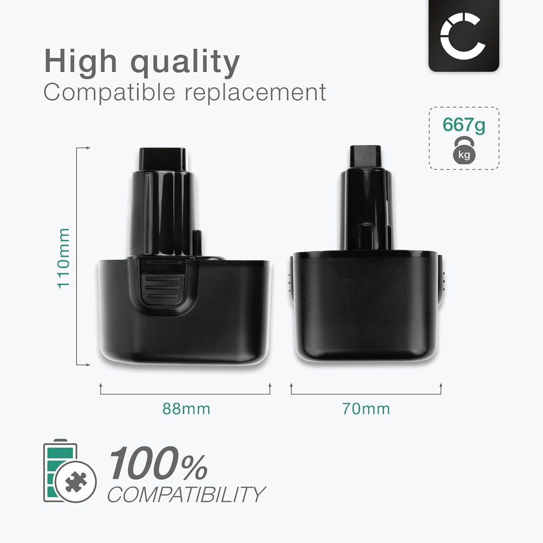 CELLONIC 2X Akku kompatibel mit Dewalt DC727, DC740, DC740F2, DC740K2, DC740KA, DC740KN, DW907, DE90