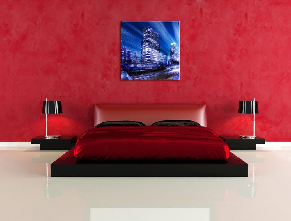 Los Angeles Matrix, Format: 70x70 auf Leinwand, XXL riesige Bilder fertig gerahmt mit Keilrahmen, Ku