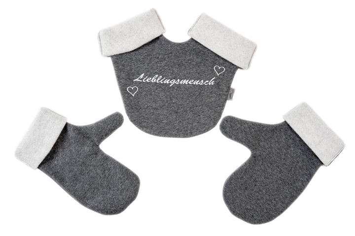 Goldi-Design Partnerhandschuhe aus Doppelfleece - Bestickt - deutsche Handarbeit Partnerhandschuhe -