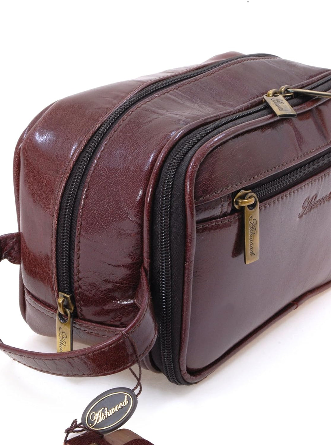ASHWOOD - Leder - Wäschetasche/Rasierentasche Chelsea - Cognac Braun, Cognac Braun