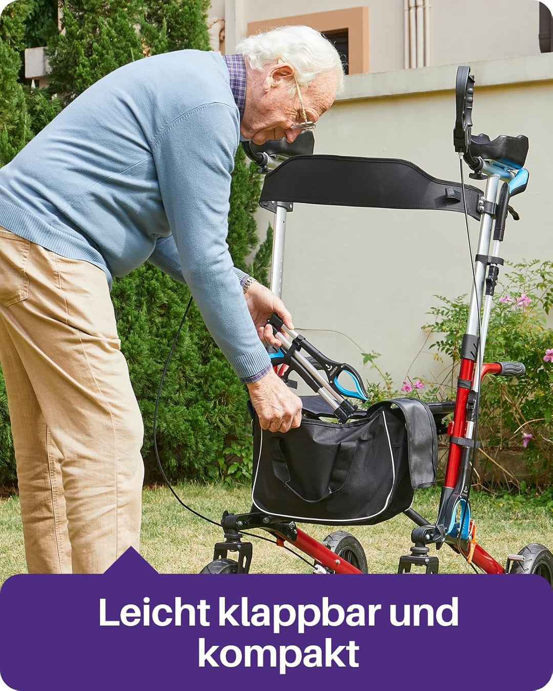 Kekoy Greifzange für Senioren 111cm Aluminium Müllzange, Faltbare Greifer für Senioren, Drehbar Müll