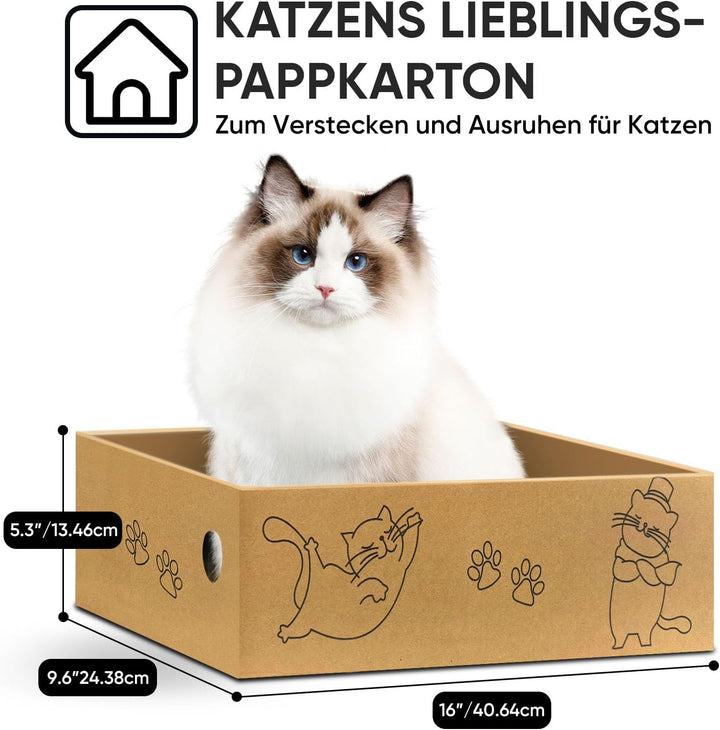 Katzenkratzbrett, Kratzpad aus Pappe, Katzen Kratzmatte für Wohnungskatzen und Kitten, grosses Kratz