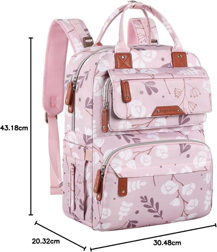 Legestori Diaper Bag Backpack, Baby Girl Diaper Bag with Insulated Pockets and Stroller Straps L-pin