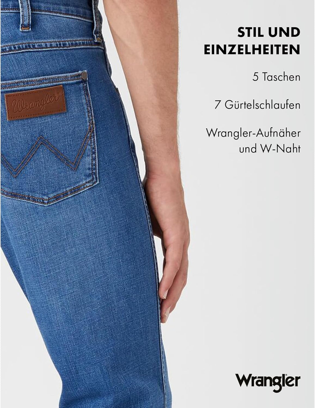 Wrangler Herren Jeans Greensboro Regular Fit Herrenhose Straight Blau W30 - W42 32W / 30L Blau, 32W