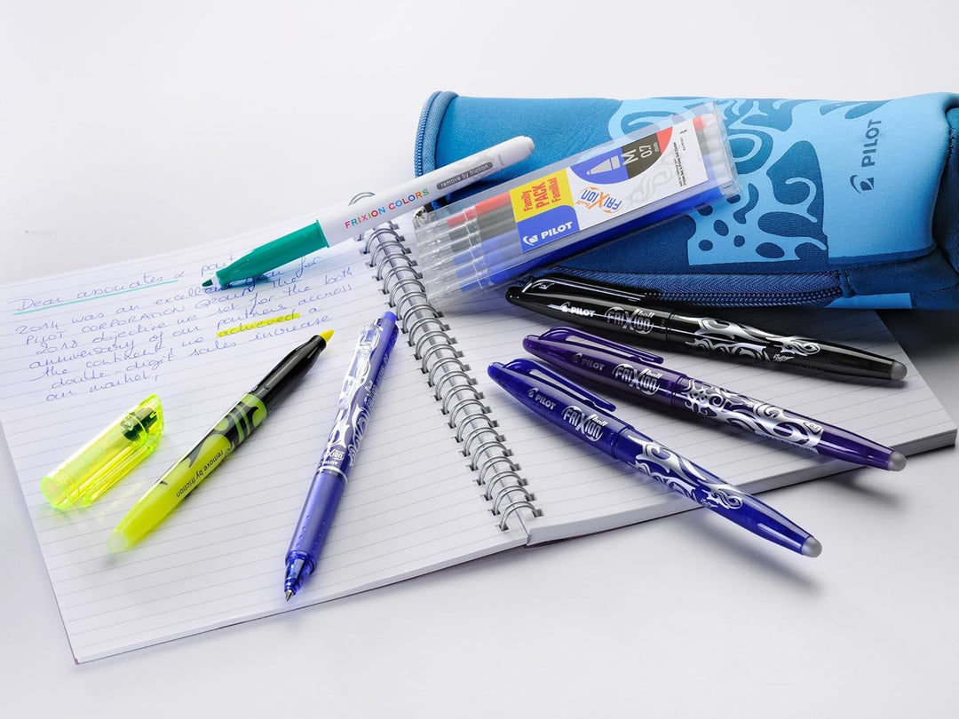 PILOT FriXion Clicker 0.7 – 6 Stück – Farben 2x Blau/Schwarz/Grün – Radierbarer, nachfüllbarer Gel