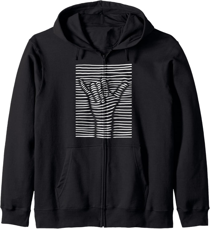 Optical Illusion Graph Shaka Handschild Gesture Kapuzenjacke