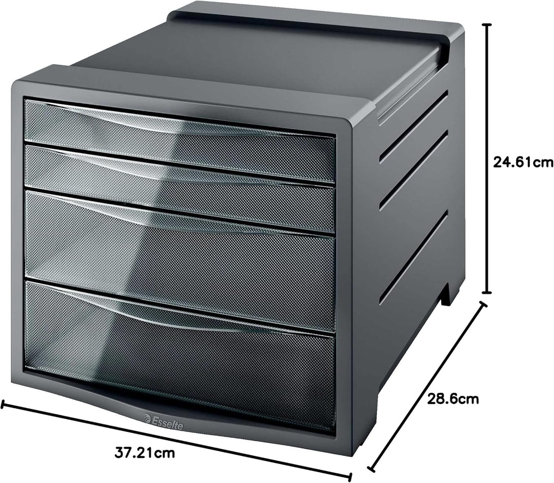Esselte Schubladenbox Intego, 4 Schübe,grau/blau-transparent, Blau