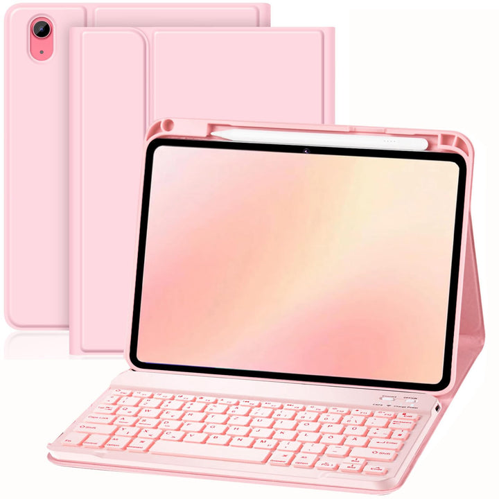 Hülle Tastatur für iPad (A16) 11./10. Generation (2025/2022), (11/10.9 Zoll) - QWERTZ, Beleuchtete,