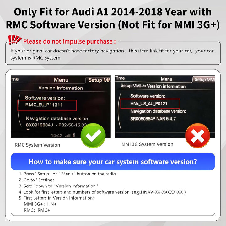 Road Top CarPlay Wireless Modul für Audi A1 2013-2018 Jahr mit RMC System | Wireless CarPlay Android