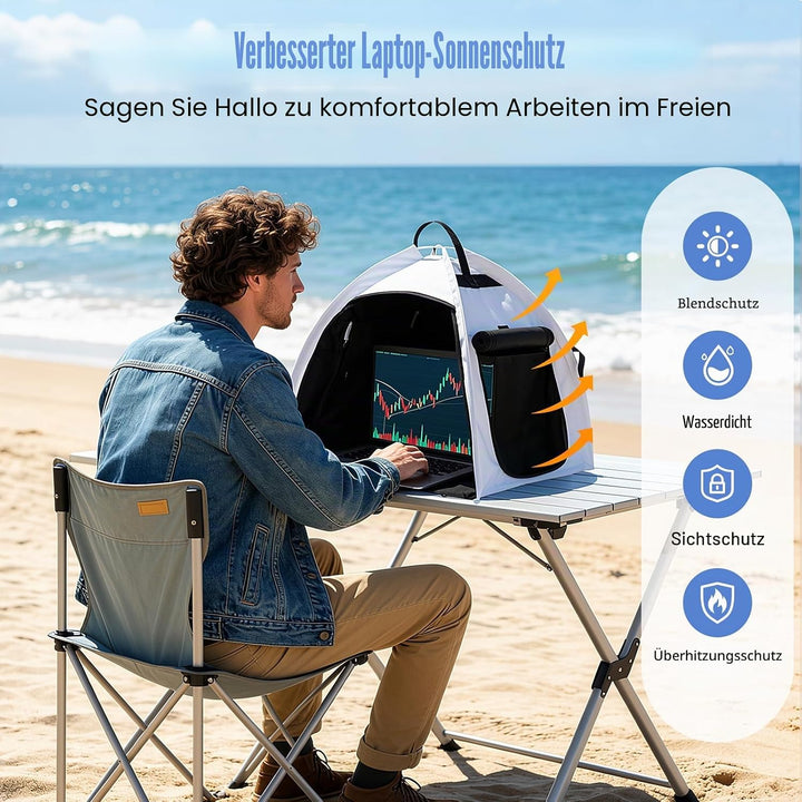 MoKo Laptop Sonnenschutz &amp; Sichtschutz, Tragbare Wasserabweisende Laptop Haube für Outdoor &amp; Reisen,
