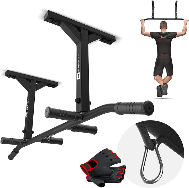 Hop-Sport Multigriff Klimmzugstange für Deckenmontage HS-2001K – Profi Fitness Pull Up Bar mit 6 rut