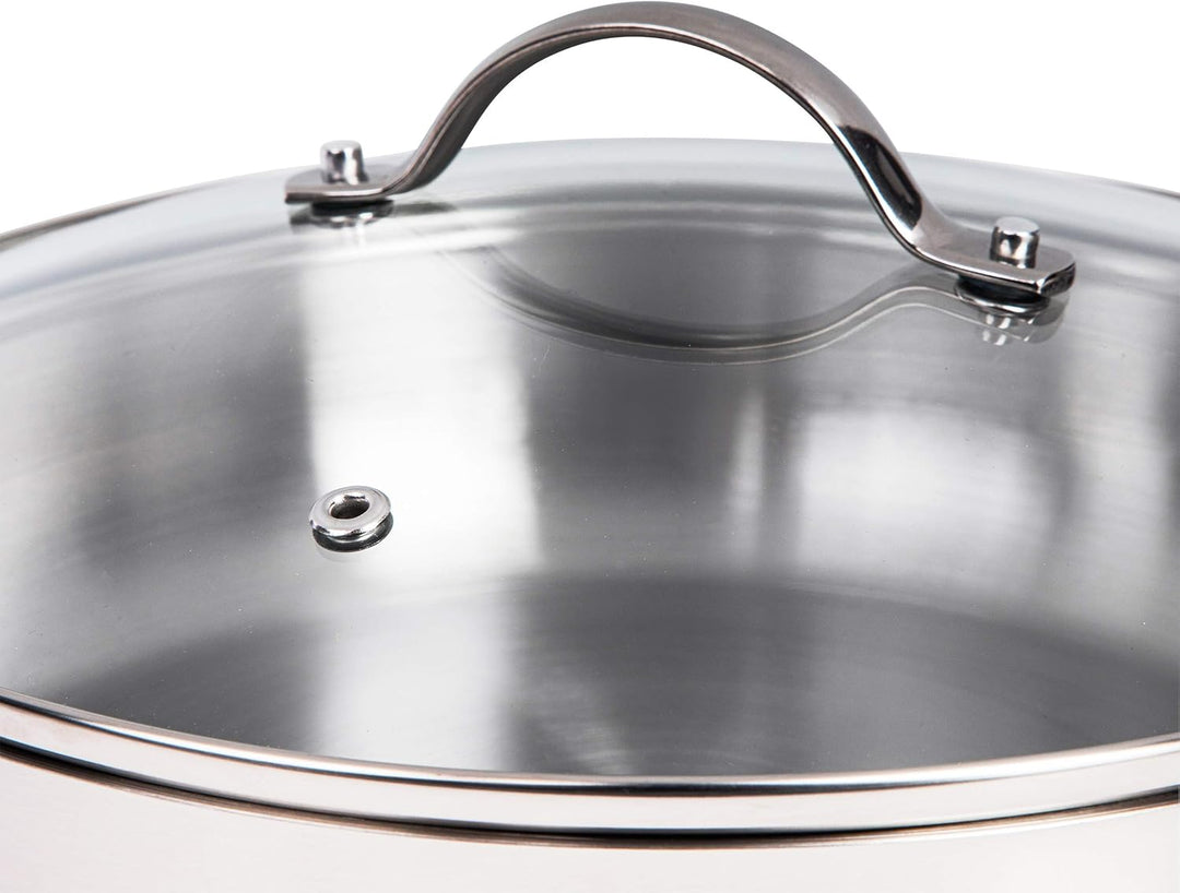 Karcher Topfset Jovita aus Edelstahl, Kochgeschirr Induktion-Kochtopf-Set, Töpfe mit Glasdeckel/Pfan