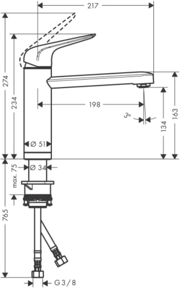 hansgrohe Vorfenster Küchenarmatur Focus M42, Wasserhahn Küche mit Auslauf Höhe 120 mm, 360° drehbar