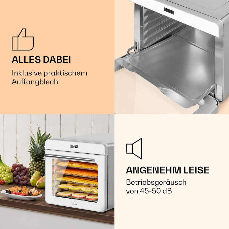 Klarstein Dörrautomat, Dörrgerät für Gemüse, Obst, Nüsse und Fleisch Trocknen, Food Dehydrator mit 6