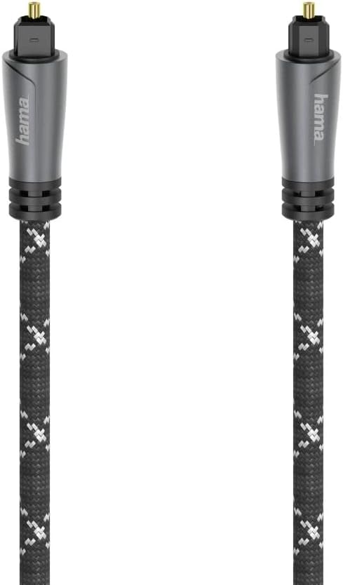 Hama Audio-Lichtleiter-Kabel, ODT-Stecker (Toslink) 3 m, Metall Stecker, robuster Kabelmantel mit Ar
